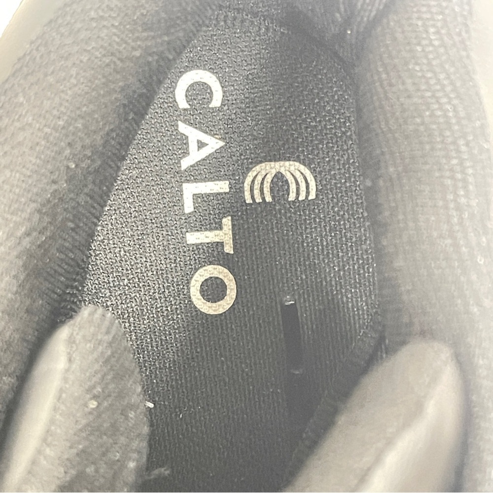 Calto Men's Black and White High-Top Height Raising Sneakers - Picture 6 of 7